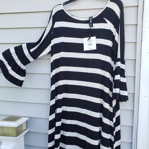 Black and White Women's Walker Dress - size L